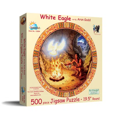 Sunsout White Eagle 500 Piece Jigsaw Puzzle For Adults Round In Multi