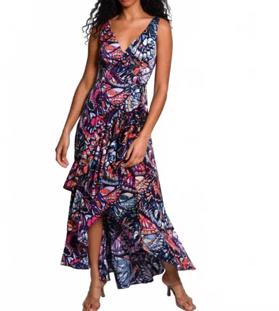 Hutch Isadora Maxi Dress In Rainbow Butterfly In Blue