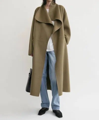 Totême Signature Doublé Coat In Hazel In Green