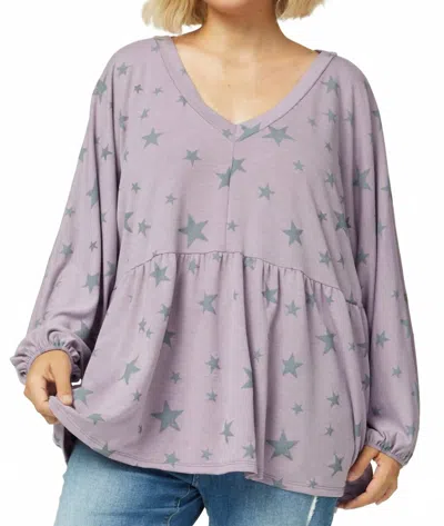 Entro Star Peplum Top In Lavender In Purple