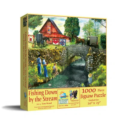 Sunsout Fishing Down By The Stream 1000 Piece Jigsaw Puzzle For Adults In Multi