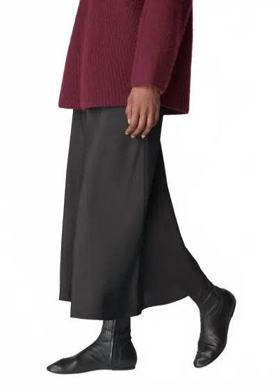 Co Collections Fluid Twill Slip Skirt In Black In Black