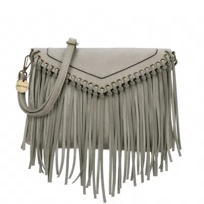 Ampere Creations Women's Dallas Fringe Crossbody Bag In Dark Grey In Gray