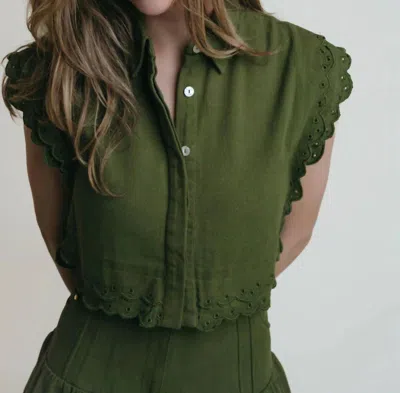 Laroque Summer Top In Olive In Green