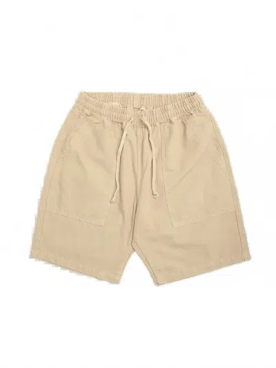 Service Works Organic Cotton Poplin Drawstring Chef Shorts In Neutral