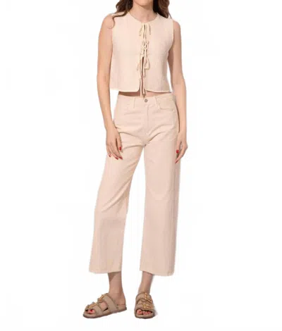 Just Black Denim Slim Barrel Jeans In Beige In Neutral