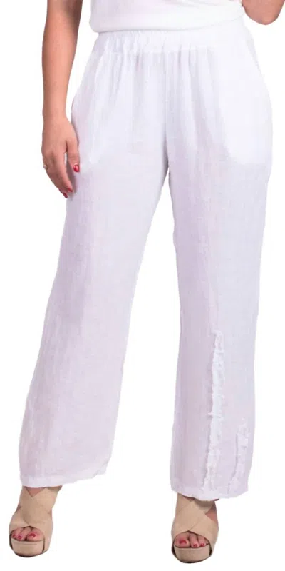 Gigi Moda Palermo Linen Straight Pants In White In White