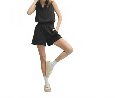 Wishlist Women's Athlete Collared Romper In Black In Black