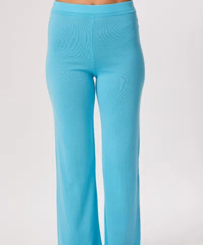 French Kyss Knit Lounge Pant In Turquoise In Blue