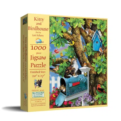 Sunsout Kitty And Birdhouse 1000 Piece Jigsaw Puzzle For Adults In Multi