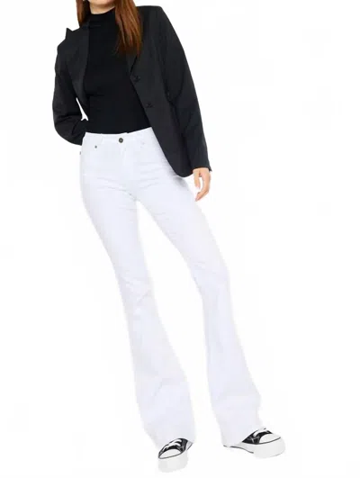 Kancan Alaska Mid Rise Flare Jeans - Petite In White In White