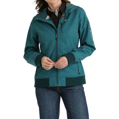 Cinch Bonded Textured Hooded Jacket In Teal In Green
