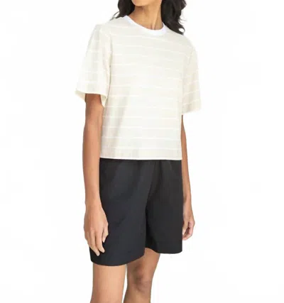 Beaumont Organic Bay Sue Top In Sand Thin Stripe In Multi