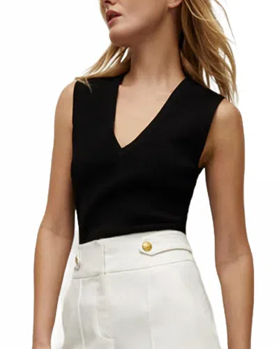 Veronica Beard Sid Sleeveless Pullover Top In Black In Black