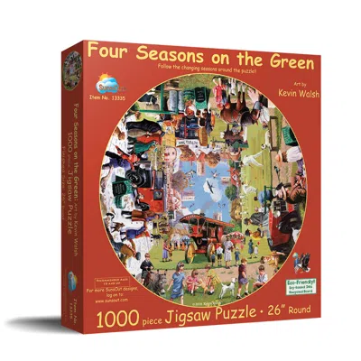 Sunsout Four Seasons On The Green 1000 Piece Jigsaw Puzzle For Adults Round In Multi