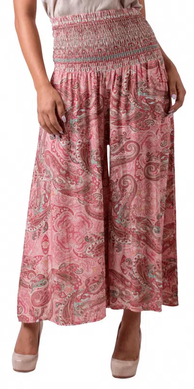 Gigi Moda Paisley Jasper Wide Leg Pants In Pink In Pink