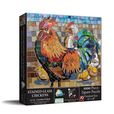 Sunsout Stained Glass Chickens 1000 Piece Jigsaw Puzzle For Adults In Multi