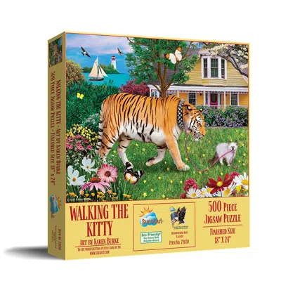 Sunsout Walking The Kitty 500 Piece Jigsaw Puzzle For Adults In Multi