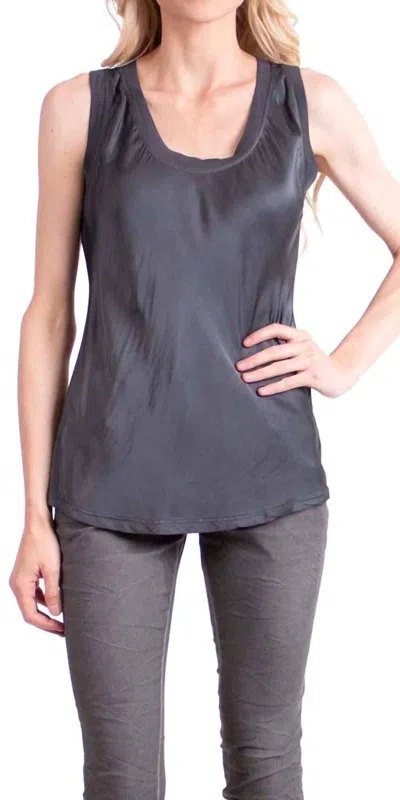 Gigi Moda Nola Scoop Neck Tank Top In Charcoal In Blue