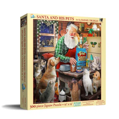 Sunsout Santa And His Pets 500 Piece Jigsaw Puzzle For Adults Christmas In Multi