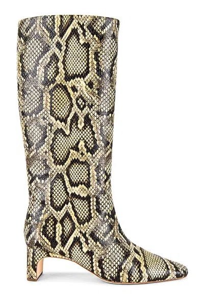 Loeffler Randall Women's Leighton Tall Boot In Sahara Embossed Snake Boots In Animal Print