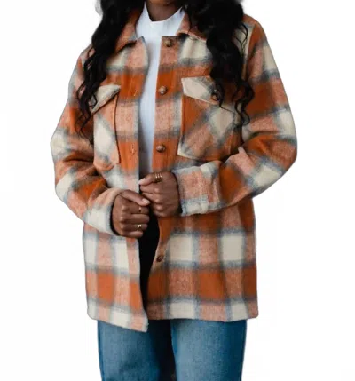 Panache Greta Plaid Jacket In Rust Grey & Tan Plaid In Multi