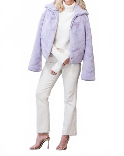 Rino And Pelle Sallie Faux Fur Jacket In Lilac In Blue