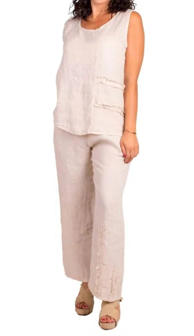 Gigi Moda Palermo Linen Pants In Beige In Neutral