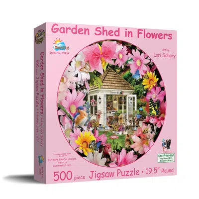 Sunsout Garden Shed In Flower 500 Piece Jigsaw Puzzle For Adults Round In Multi