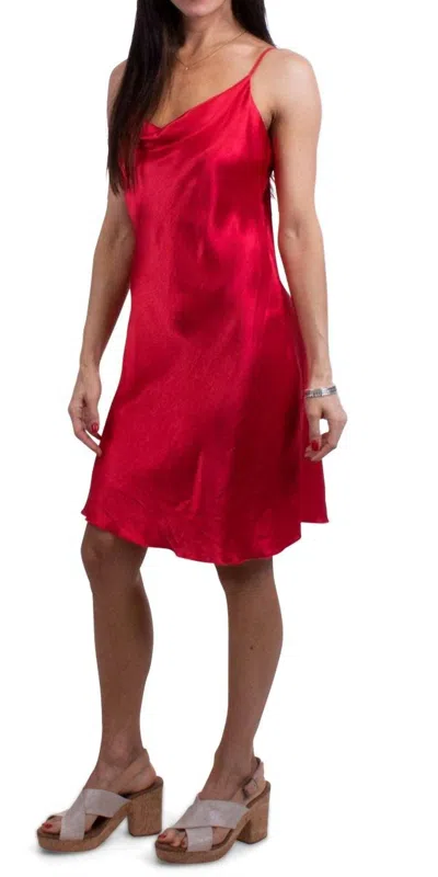 Gigi Moda Madonna Satin Mini Dress In Red In Pink