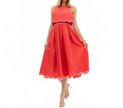 Style Usa Women's Dutch Tulips Midi Dress In Red In Red