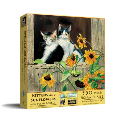 Sunsout Kittens And Sunflowers 550 Piece Jigsaw Puzzle For Adults In Multi