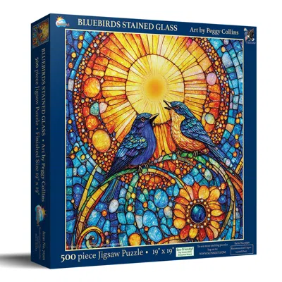 Sunsout Bluebirds Stained Glass 500 Piece Jigsaw Puzzle For Adults In Multi