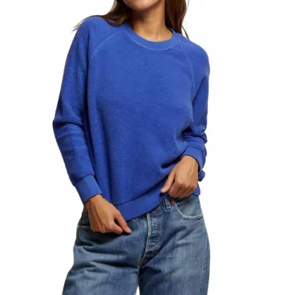 Perfectwhitetee Ziggy Reverse Fleece Sweatshirt In Violet Blue In Blue