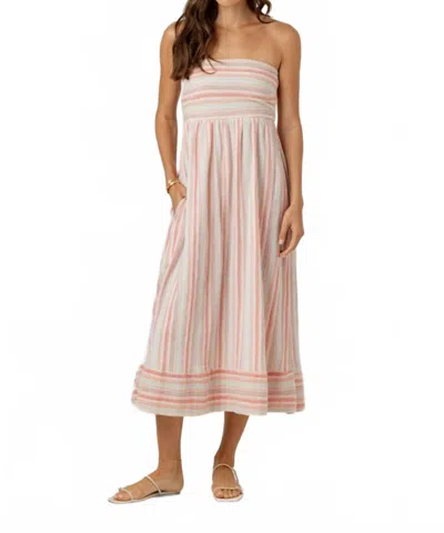 Sundays Jade Midi Dress In Strawberry Stripe In Multi