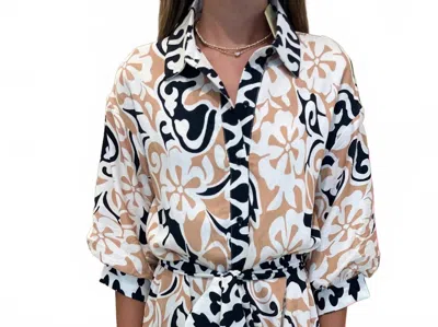 Jade Shirt Blouse In Ethnic Border In Multi