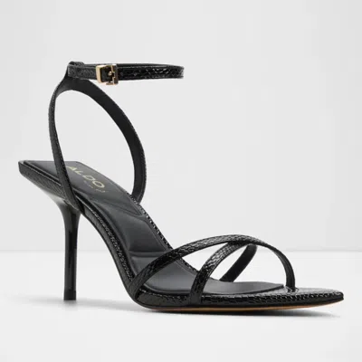 Aldo Adrina902559 Sandals Women's Us Black Ankle Strap Stiletto Heel Gal687 In Black