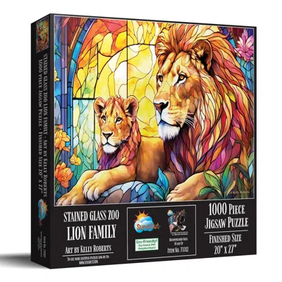 Sunsout Stained Glass Zoo Lion Family 1000 Piece Jigsaw Puzzle For Adults In Multi