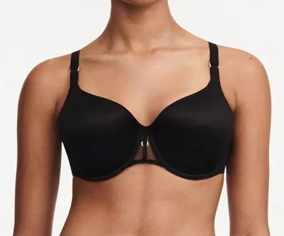 Chantelle Monogram Spacer Underwire Support T-shirt Bra In Black In Black