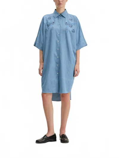 Bellerose Cheyenne Shirt Dress In Chambray In Blue