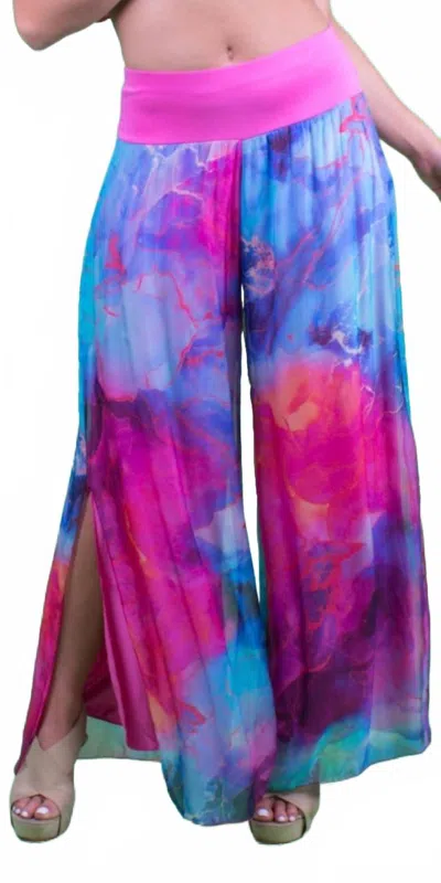 Gigi Moda Jasmin Tempesta Slit Pant In Hot Pink In Multi