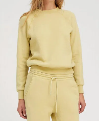 Sprwmn Shrunken Raglan Sweatshirt In Pistachio In Yellow