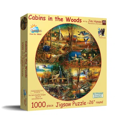 Sunsout Cabins In The Woods 1000 Piece Jigsaw Puzzle For Adults Round In Neutral