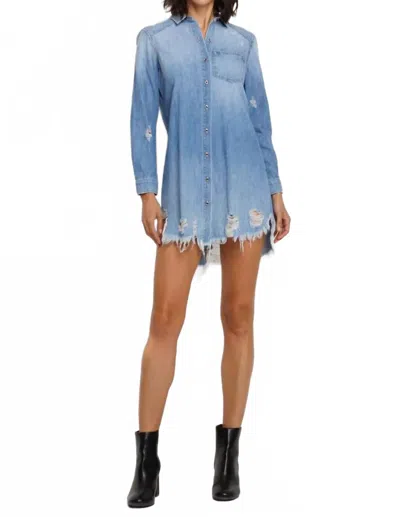 Sneak Peek Women's Denim Shirt Dress In Blue In Blue
