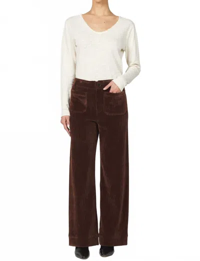 Dear John Denim Audrey Wide Leg Corduroy Pants In Cappuccino In Brown