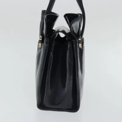 Pre-owned Bvlgari Top Handle Bag Patent Leather Navy Patent_leather Handbag () In Blue