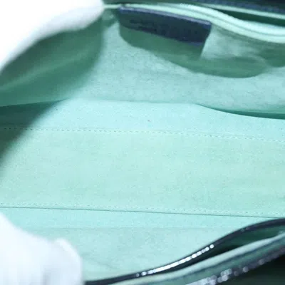 Pre-owned Bvlgari Top Handle Bag Patent Leather Navy Patent_leather Handbag () In Blue