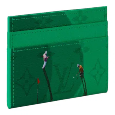 Pre-owned Louis Vuitton Golf Double Card Case 'green'
