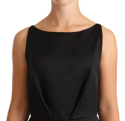Pre-owned Cedric Charlier Cédric Charlier Black Sleeveless Pleated Aline Knee Length Women's Dress ()