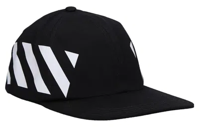Off-white Stripe Casual Baseball Cap Black